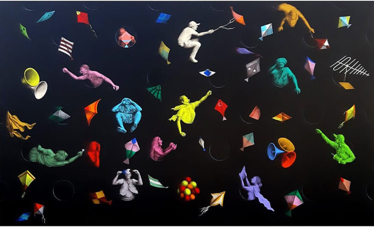 GS Soni - Pleasure, Size 36" x 60,", Acrylic on Canvas, 2019