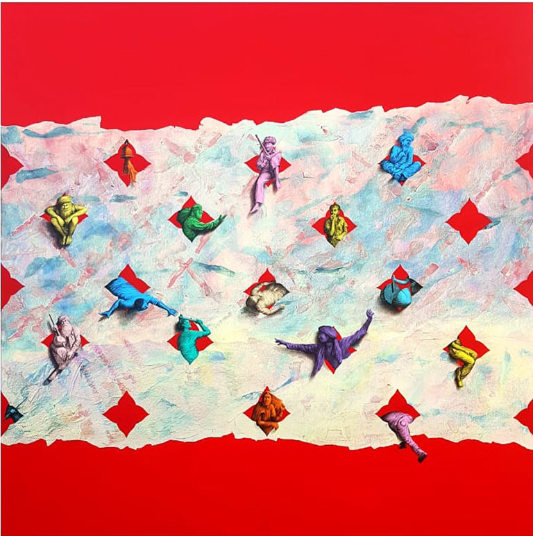 GS Soni - Untitled, Size 60" x 60," Acrylic on Canvas, 2017