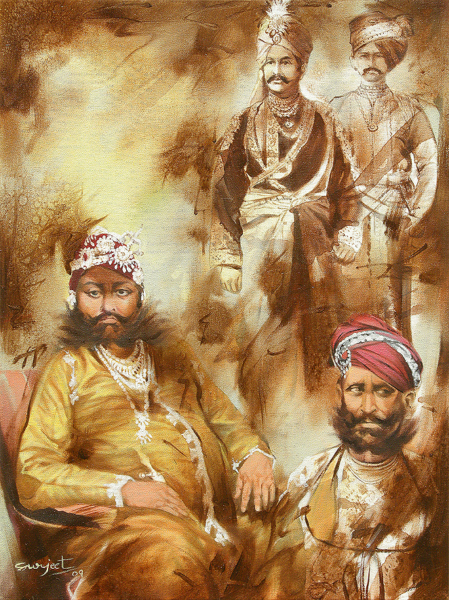Surjeet K. Choyal - Antiquity 5,Size 24"x 18,"  Oil on Canvas,