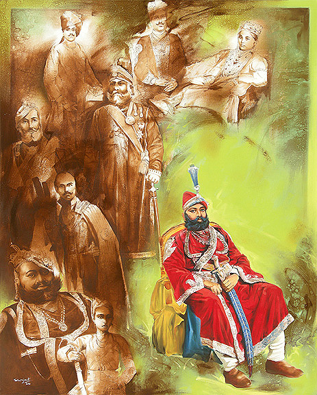 Surjeet K. Choyal - Antiquity 6 , Size 60" x 48," Medium- Oil on Canvas, 2010