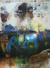 S Nimbark - The Soul Comes from There, Size 40" x 30," Mixed Media on Canvas,